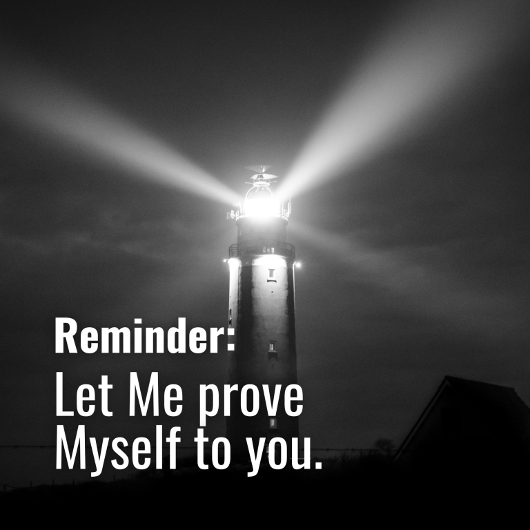 January 23, 2024-Let Me prove Myself to you. January 23, 2024-Let Me prove Myself to you.