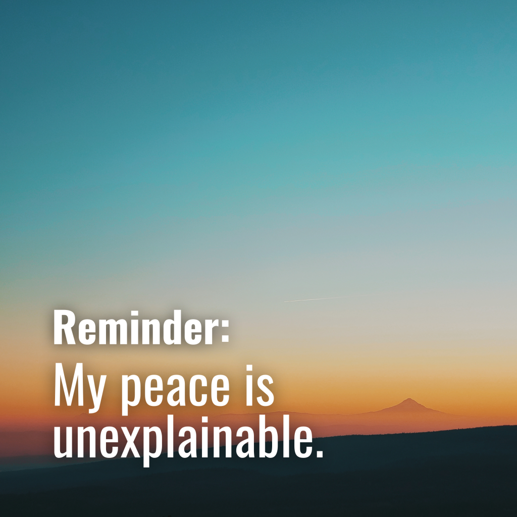 Get With It - My peace is unexplainable - A Radical Difference