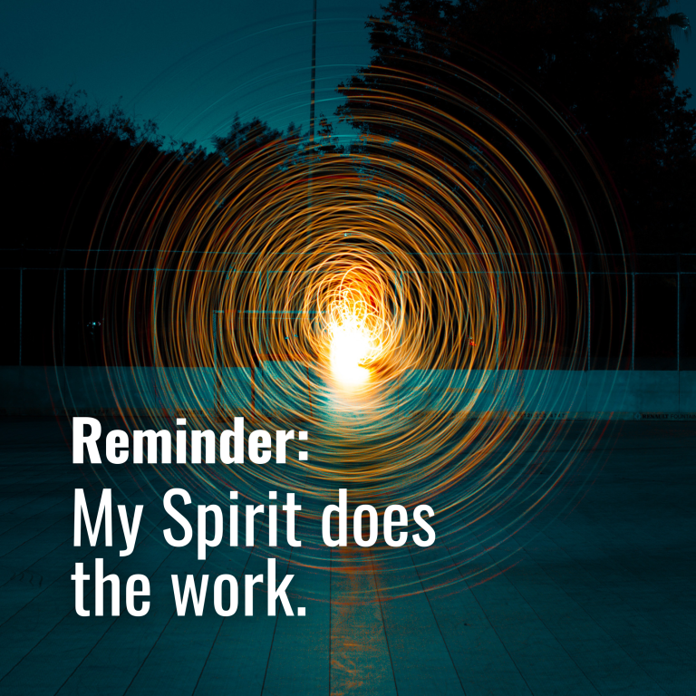 a spiral of light with the words remember my spirit does the work