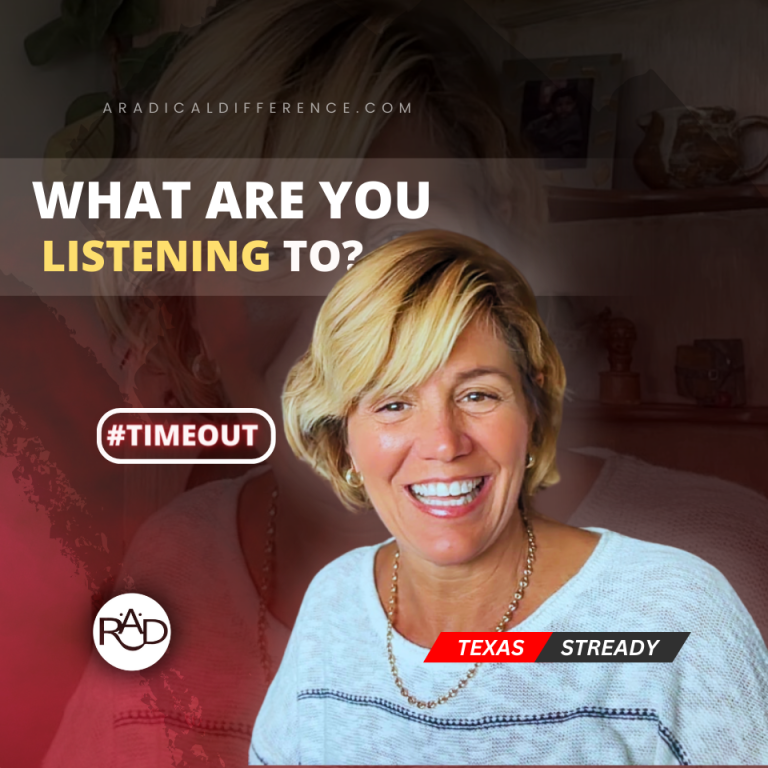 December 06, 2023 Timeout— What Are You Listening To? …it’s not hard to determine. #timeout #aradicaldifference #getwithit #inspiration Watch video on YouTube: https://youtu.be/p4WZrXvV1TY