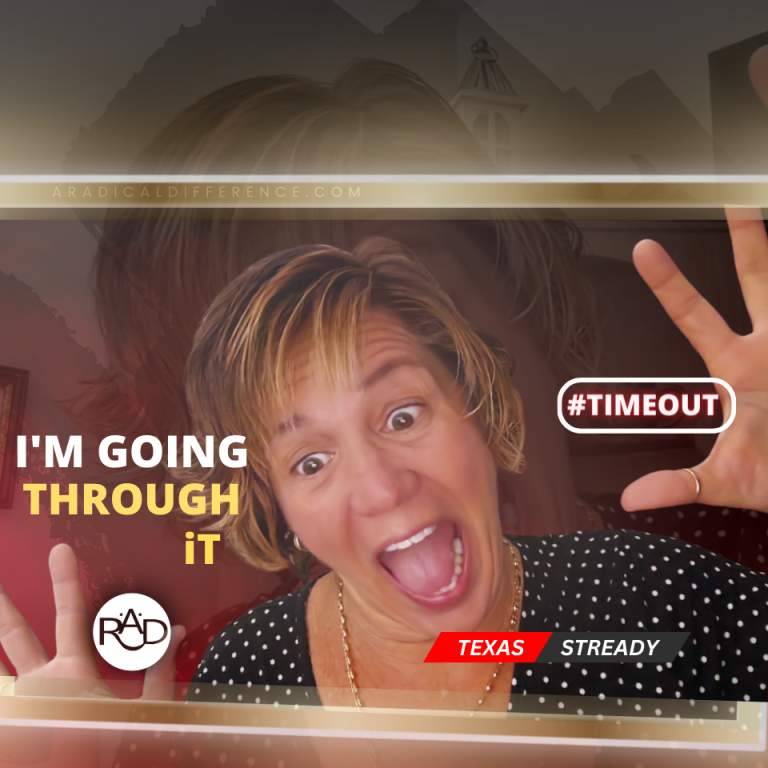 Timeout—I’m Going Through It January 17, 2024 Timeout—I'm Going Through It ...and it sucks. #timeout #aradicaldifference #getwithit #inspiration Watch our new video on YouTube: https://youtu.be/qgFfyzkqQoU