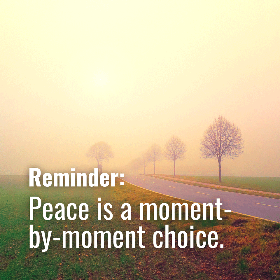 Peace is a moment-by-moment choice. ✌